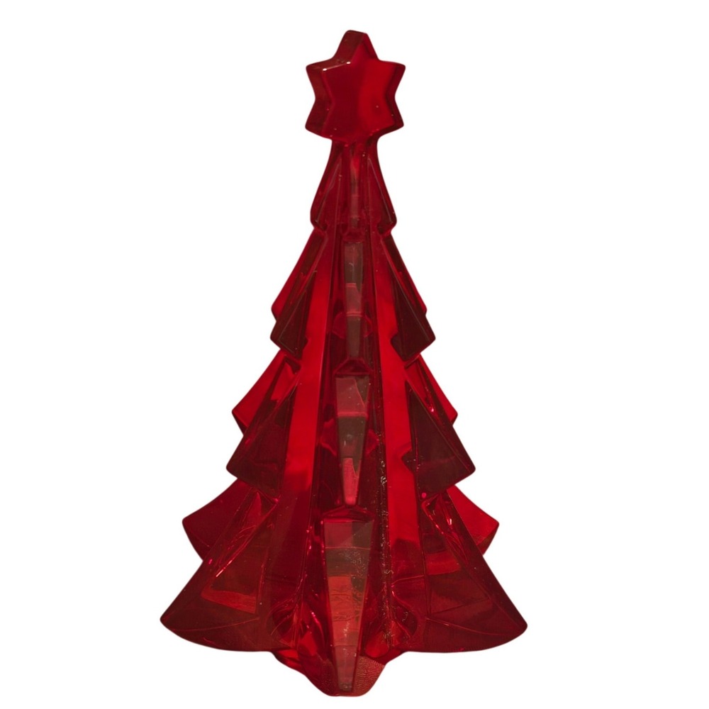 Baccarat Ruby Red Crystal Christmas Tree Star Topper Figurine Made in‎ France